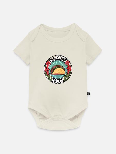 Frieden Liebe Tacos - Baby Premium Kurzarmbody - Naturweiß