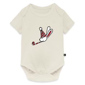 Lapin Anniversaire Années Vieux Cadeau Serviette Chapeau de fête - Body à manches courtes Premium Bébé - blanc cassé - Devant
