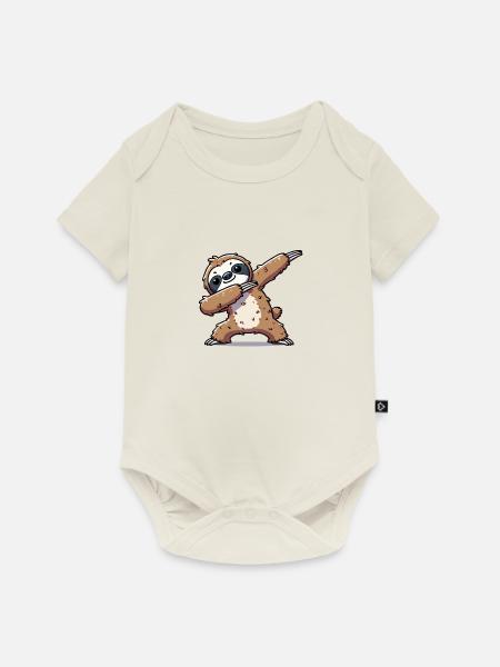 faultier dabbing - Baby Premium Kurzarmbody - Naturweiß