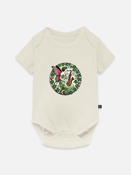 Saxophon Fee - Baby Premium Kurzarmbody - Naturweiß