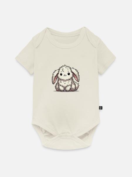 hase comic tier - Baby Premium Kurzarmbody - Naturweiß