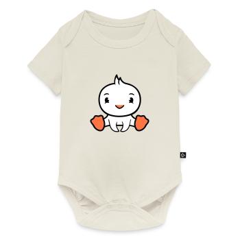 Bird sitting happy duck cute cute friendly - Baby Premium short-sleeve bodysuit - off white - Front