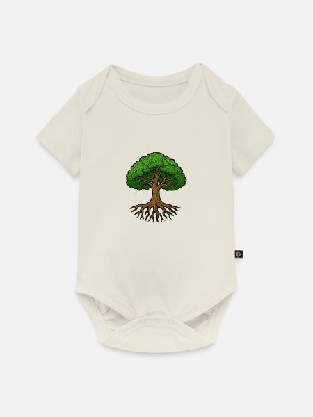 baum des lebens - Baby Premium Kurzarmbody - Naturweiß