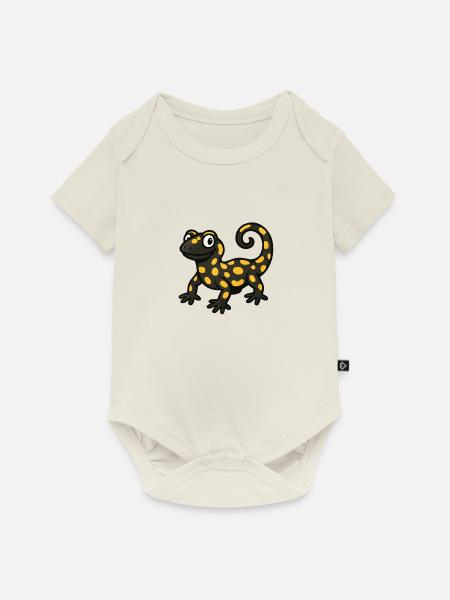 salamander gecko comic - Baby Premium Kurzarmbody - Naturweiß