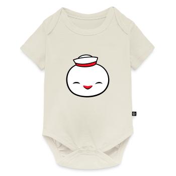 Canard Marin Marin Chapeau Marin Chapeau Happy - Body à manches courtes Premium Bébé - blanc cassé - Devant