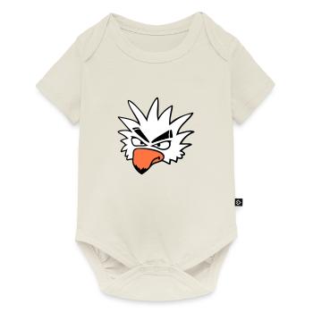 Weißer Papagei Vogel guckt böse cool ernst Comic - Baby Premium Kurzarmbody - Naturweiß - Vorne