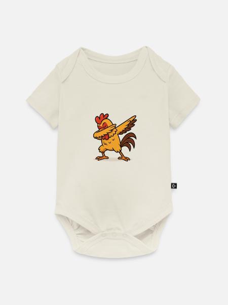 hahn dabbing - Baby Premium Kurzarmbody - Naturweiß