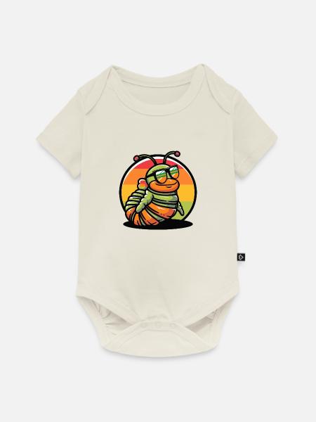 Wurm Cool Sommer - Baby Premium Kurzarmbody - Naturweiß