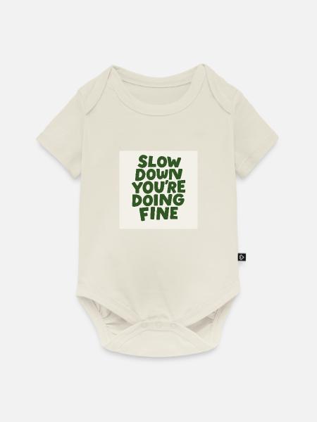 Slow Down Vibes - Baby Premium Kurzarmbody - Naturweiß