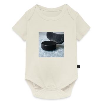 Hockey sur glace - Bâton et rondelle - Body à manches courtes Premium Bébé - blanc cassé - Devant
