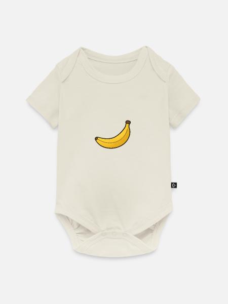 Banane - Baby Premium Kurzarmbody - Naturweiß