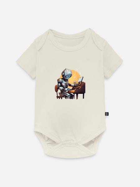 Der Roboter-Pianist - Baby Premium Kurzarmbody - Naturweiß
