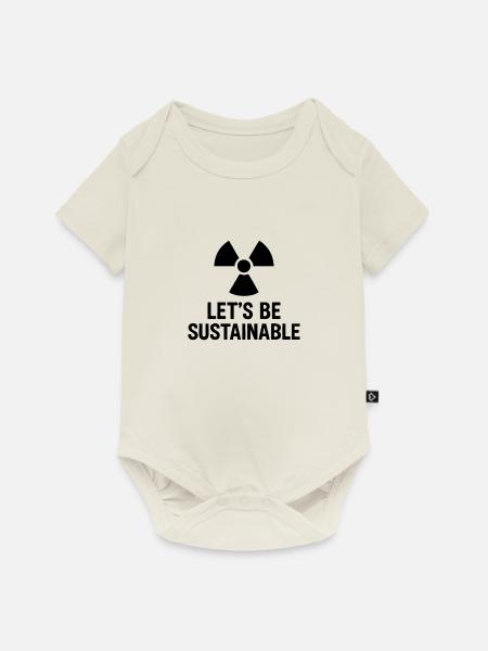 Let s be sustaibnable - Baby Premium Kurzarmbody - Naturweiß