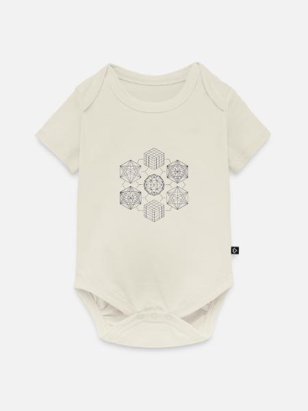 Symmetrie der heiligen Geometrie - Baby Premium Kurzarmbody - Naturweiß
