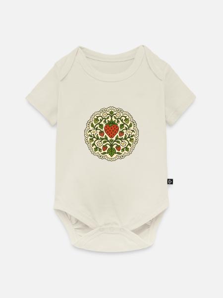 Erdbeer-Liebe - Baby Premium Kurzarmbody - Naturweiß