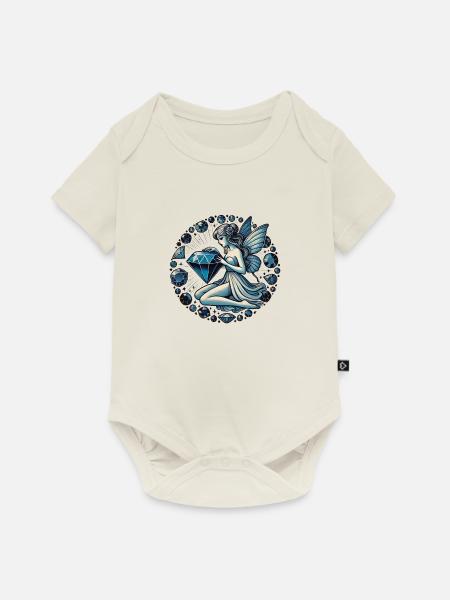 Saphir-Fee - Baby Premium Kurzarmbody - Naturweiß