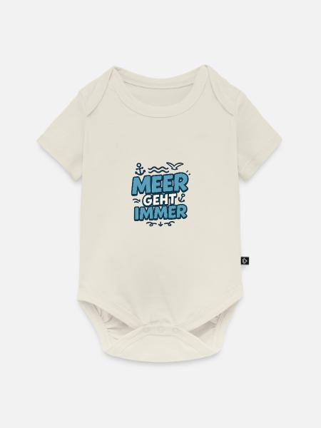 Meer geht immer - Baby Premium Kurzarmbody - Naturweiß