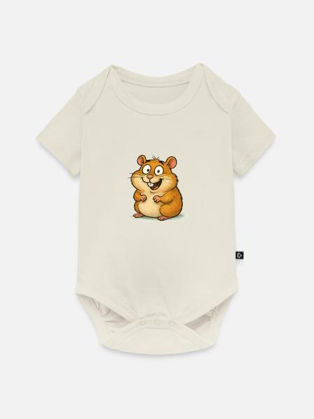 hamster comic - Baby Premium Kurzarmbody - Naturweiß