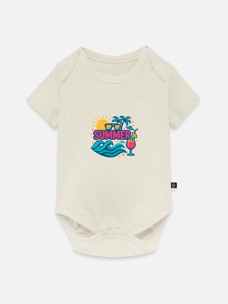 Sommerdesign, T-Shirt - Baby Premium Kurzarmbody - Naturweiß