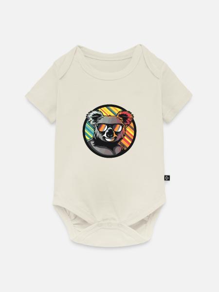 Koala Comic Cool - Baby Premium Kurzarmbody - Naturweiß