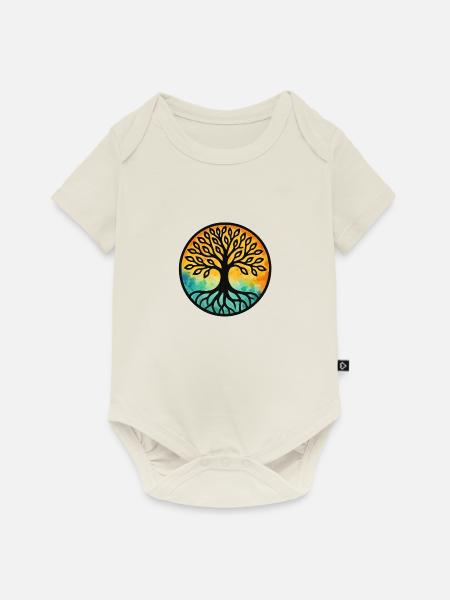 baum des lebens - Baby Premium Kurzarmbody - Naturweiß