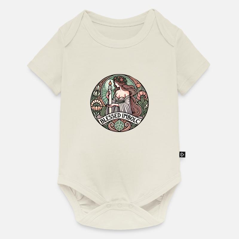 Roue Celtique de l’année Sabbat païen Design - Body à manches courtes Premium Bébé - blanc cassé