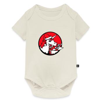 Unicorn Christmas Santa Claus Gifts Hat - Baby Premium short-sleeve bodysuit - off white - Front