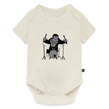 Gorilla Drummer - Body à manches courtes Premium Bébé - blanc cassé - Devant