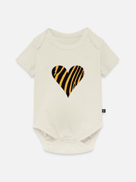 Tigerherz - Baby Premium Kurzarmbody - Naturweiß