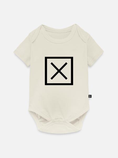 Kreuz - Baby Premium Kurzarmbody - Naturweiß