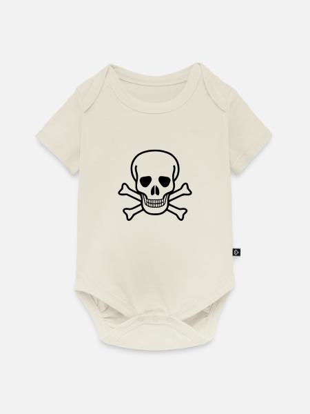 Totenkopf - Baby Premium Kurzarmbody - Naturweiß
