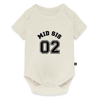 Mid Sis 02 - Middle Sister - Mittlere Schwester - Baby Premium Kurzarmbody - Naturweiß - Vorne