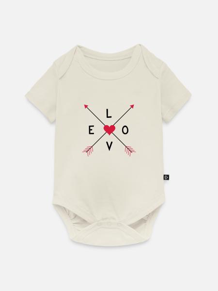 Love-Ethno Pfeile - Baby Premium Kurzarmbody - Naturweiß
