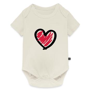 heart_design_f2 - Body à manches courtes Premium Bébé - blanc cassé - Devant