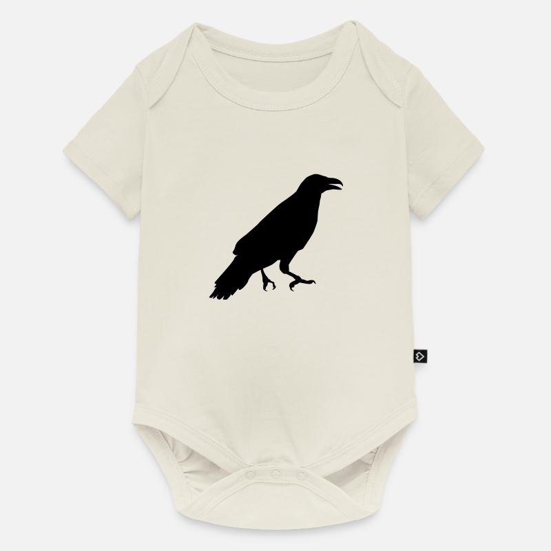 Rabe-2 - Baby Premium Kurzarmbody - Naturweiß