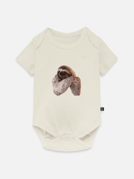 Faultier / Sloth - Baby Premium Kurzarmbody - Naturweiß