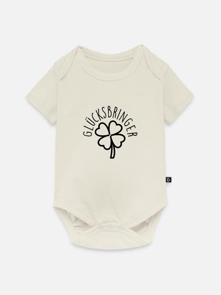 gluecksbringer - Baby Premium Kurzarmbody - Naturweiß