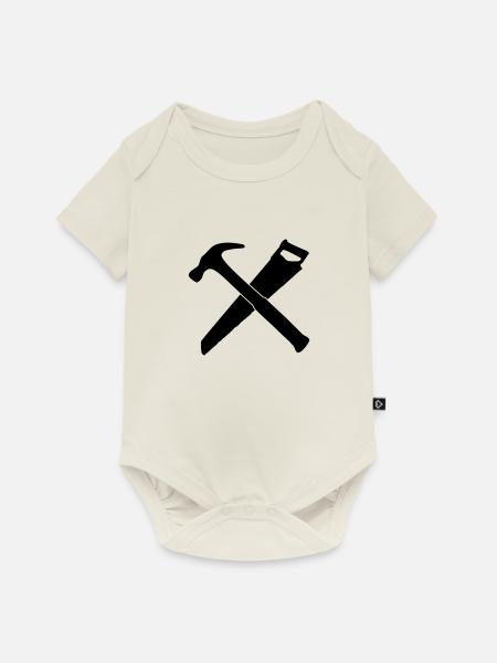 hammer and saw - Baby Premium Kurzarmbody - Naturweiß