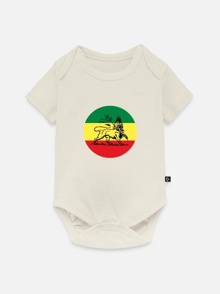 Lion of Judah - Jah Rastafari Reggae Rasta Flag - Baby Premium Kurzarmbody - Naturweiß