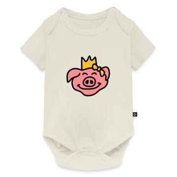 Pricess Pig Head - Baby Premium short-sleeve bodysuit - off white - Front