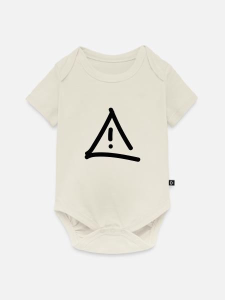 Vorsicht Achtung - Baby Premium Kurzarmbody - Naturweiß
