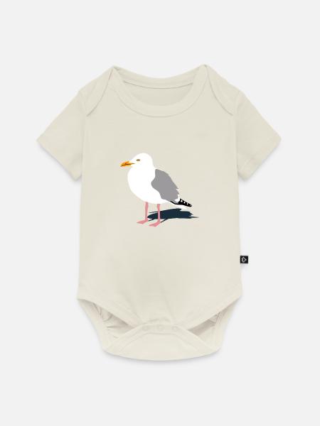 möwe seagull gull hafen segeln sailing hamburg - Baby Premium Kurzarmbody - Naturweiß