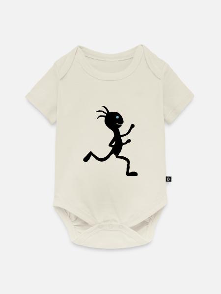 Lauf - Baby Premium Kurzarmbody - Naturweiß
