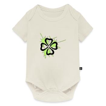kleeblatt - Baby Premium Kurzarmbody - Naturweiß - Vorne