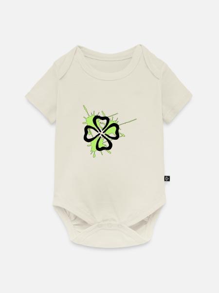kleeblatt - Baby Premium Kurzarmbody - Naturweiß