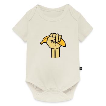 fist banana fruit delicious hunger eat healthy hand - Baby Premium short-sleeve bodysuit - off white - Front