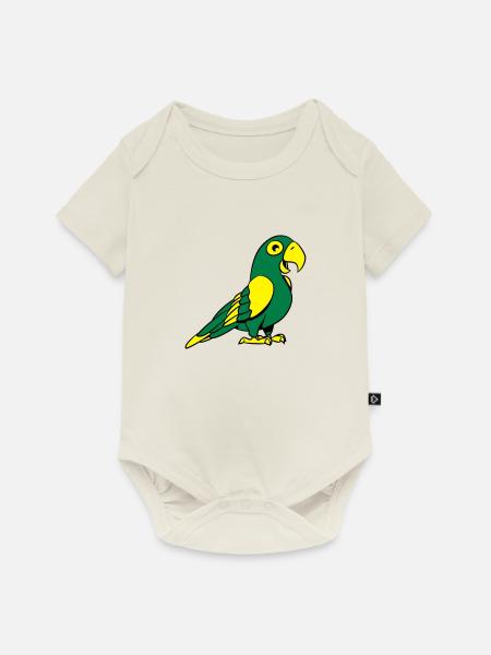 Papagei süss - Baby Premium Kurzarmbody - Naturweiß