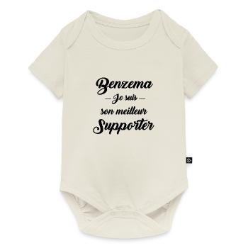 Benzema je suis son meilleur supporter - Body à manches courtes Premium Bébé - blanc cassé - Devant
