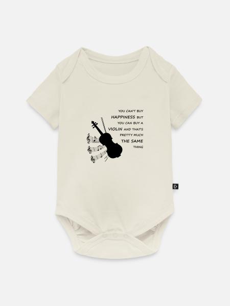 Violine Instrument Hobby Geschenk - Baby Premium Kurzarmbody - Naturweiß
