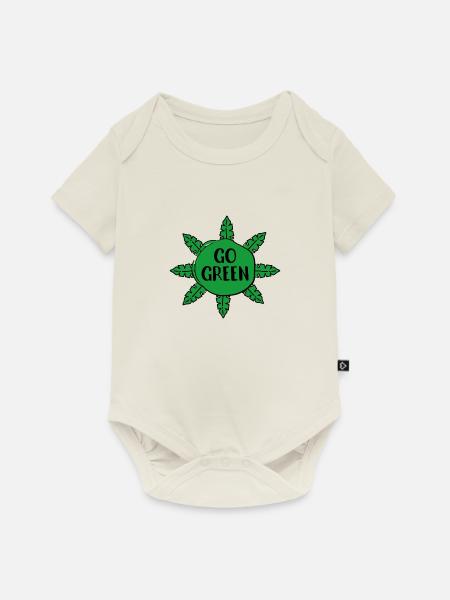 Go Green - Baby Premium Kurzarmbody - Naturweiß
